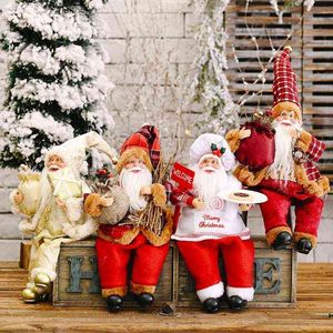 Julekorationer Santa Claus Doll Merry For Home 2022 Ornament Xmas Navidad Gifts Gott nytt år 2023 T220922