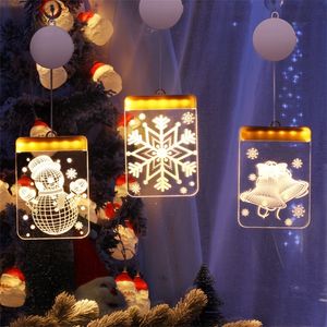 Decorazioni natalizie Luci natalizie Decorazione natalizia Finestra appesa Display illuminato Piccola luce notturna 3D Decorazione natalizia per interni 220921