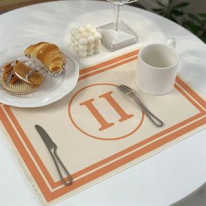 Designer Placemat Linen Fashion Restaurant Table Mat Placemat Imitation Water Luxury Dining Table Decoration Home Textiles Rectangle Coaster