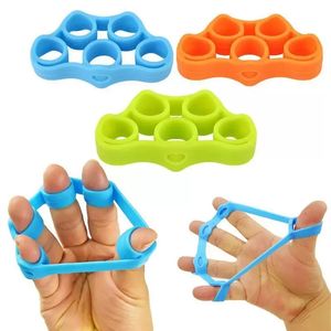 Decompression Toy Silicone Finger Gripper Strength Trainer Resistance Band Hand Grip Wrist Yoga Stretcher Fingers Expander Exercise 3 colors Sport toys ZM921