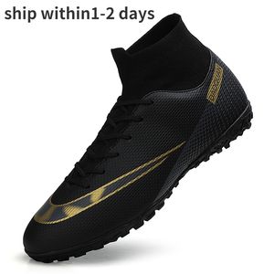Dress Shoes Size 32-47 High Ankle Soccer Outdoor Non-Slip AGTF Football Boots Kids Boys Ultralight Cleats Sneakers 220921