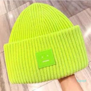 Ac Smiling face Beanie Skull Caps knitted Cashmere Eye Warm Couple Lovers Acne Hats Tide Street Hip hop Wool Cap Adult Hats2181