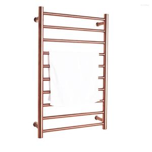 Hooks Brand Luxurious Rose Gold uppvärmd handduk Rack 304 Rostfritt stål varmare väggfäste för badrum 88W