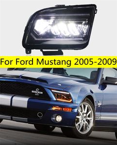 Faróis de carro para ford mustang 2005-2010 led cabeça lâmpada mustang atualização farol alto feixe de luz de sinal de volta