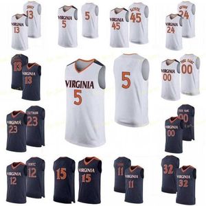 Maglia da basket Nik1 NCAA College Virginia Cavaliers 41 Wally Walker 44 Sean Singletary 45 Austin Katstra 5 Curtis Staples Cucitura personalizzata