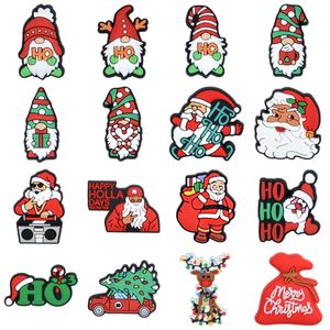 1PCS PVC Christmas Shoe Decorations Cartoon Santa Claus Elk Charms Charms fofos Acessórios infantis para festas de Natal para crianças presentes