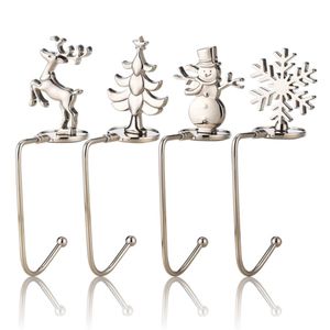 Christmas Stocking Hook Snowflake Snowman Elk Hooks Bag Holder Table Desk Hanging Clip Purse Handbag Holder For Xams Party Ornament