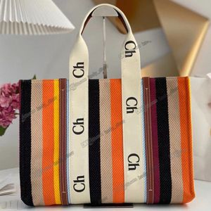 woody tote bags Luxury woody totes basket stripes signature logo ribbon wide handle leather Crossbody Shoulder small shopping bag handlbags