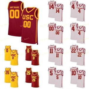 NIK1 NCAA College USC Trojans Basketball Jersey 0 Lewis 0 Shaquan Aaron 1 Kyle Sturdivant 1 Asher 10 Quinton Adlesh Custom Stitched