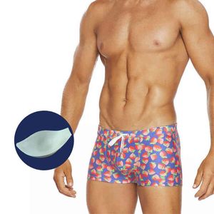 Men's Swimwear Men Swimwear With Push Pad Low Waist Sexy Boxer Swimming Shorts European American Fashion Beachwear Summer Beach Surf Sport J220913