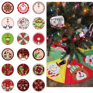 90cm Christmas Tree Skirt Ornament Decorations Bottom Decoration Fabric Xmas Trees Skirt Navidad New Year