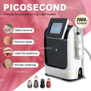 Q Switched ND YAG Laser Beauty Items Permanent Tattoo Removal Machine Eyeliner und Augenbrauen entfernen 3 Wellenlängen Hautverjüngung