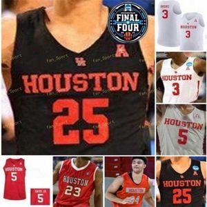 Nik1 NCAA Basket Final Four Houston Cougars College 24 Maglia Quentin Grimes 0 Marcus Sasser 3 DeJon Jarreau 2 Caleb Mills 4 Justin Gorham