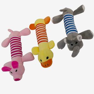 Giocattoli per la dentizione dell'animale domestico Giocattolo per hot dog Cucciolo di peluche Suono da masticare Squeaker Maiale stridulo Elefante Anatra LYX195