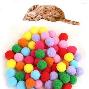 Cat Toys 10 20 PC/Lot Soft Toy Plush Balls Kitten Candy Color Färgstark boll Interactive Play Scratch Catch Hamster