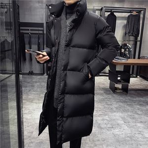 Herrarna Down Men's Parkas vinterjackor f￶r m￤n huva avslappnad l￥ng tjockare varma manliga utkl￤der Slim Fit M-5xl