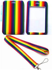 Cell Phone Straps & Charms Colorful Rainbow Credential Holder Japanese Anime Cosplay Cartoon Neck Strap Lanyards ID Badge Card Keychain Whollesale gift #012