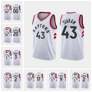 2022 Jersey de basquete Pascal Siakam Dewan Hernandez Jeremy Lin Serge Ibaka Og Anunoby Kawhi Leonard Tamanho branco personalizado S-xxxl 1118