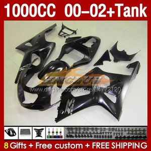 OEM Zbiornik Fairings dla Suzuki GSXR-1000 GSX R1000 GSXR 1000 CC 00-02 Body 155NO.16 1000cc GSXR1000 K2 00 01 02 GSX-R1000 2001 2002 2002 Otrzymanie Former Fearing Matte Black