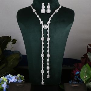 Outros conjuntos de jóias Janekelly 2pcs Bridal Zirconia Jewelry Full Jewelry Sets para Mulheres Party Luxury Dubai Nigeria CZ Conjuntos de jóias de casamento 220921