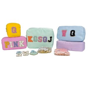 Sacos cosméticos casos quatro tamanhos s m l xl saco de maquiagem remendo personalizado bolsa de higiene impermeável mulheres armazenamento nylon viagem maquiagem organizador 220921