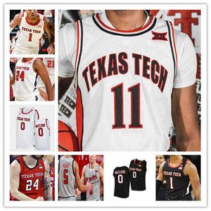 O WSKT College usa Bryson Williams Texas Tech Basketball Jerseys McCullar Terrence Shannon Jr. Kevin Obanor Davion Warren Marcus Santos-Silva Ado