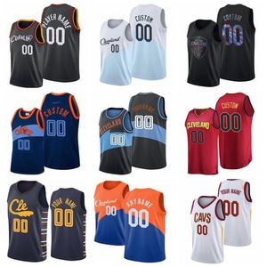 Camisa de basquete personalizada Kevin 0 Love Collin 2 Sexton 6 James 00 Nome personalizado e número costurado Mens 2021-22 Edição City Jerseys S-6XL