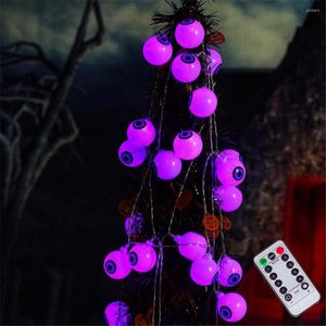 Strängar halloween söt ögonboll sträng lampor 8 lägen 30leds batteridriven semester dekorativ för fest gårdsdekor