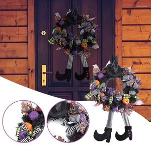 Декоративные цветы Хэллоуин Вин ведьм с шляпой ноги тыква дверной кулон.