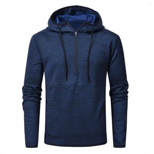 Herren Hoodies 2022 Männer Langarm 1/4 Reißverschluss Pullover Kordelzug Feste Lässige Trainingsanzug Mit Kapuze Sweatshirts Workout Sport Kleidung