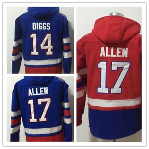 Team Football Pullover Hoodie Allen Diggs Hoody Fans Tops Size S-XXXL Blue Red Color