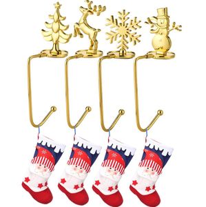 Noel Çorap Kanca Kar Tanesi Kardan Adam Elk Şömine Askı Metal Klipsleri Xmas Stocking Tutucu Raf Partisi Noel Ağacı Asma Kancalar