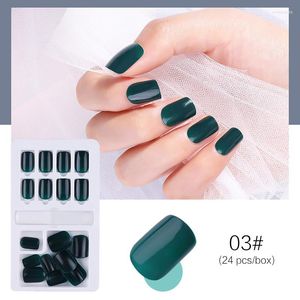 Unghie finte 24PCS Falso Riutilizzabile Stick On Press Full Cover Nail Tips Stick-On-Nails