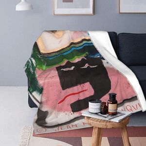 Одеяла баскайт знаменитый граффити флисовый текстильный декор Многофункциональное легкое одеяло для бросков домашнего офиса.