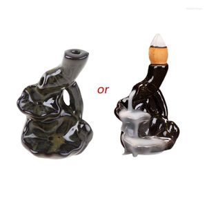 Fragrance Lamps Waterfall Incense Burner Ceramic Backflow Holder Fountain Cones For Home Office Decor