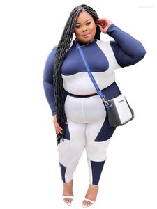 Trailsuits 5xl artı boyutu Kadınlar Giysileri Set 2 Parçası Üstü Yüksek Bel Pantolon Takımları 2022 Sonbahar Patchwork Günlük Büyük Boy Kıyafetler