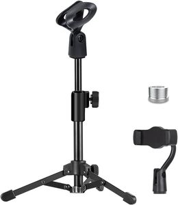 Masa Mikrofon Stand Tripod Küçük Masaüstü Mikrofon Standı Çok Fonksiyonlu Dönüşüm