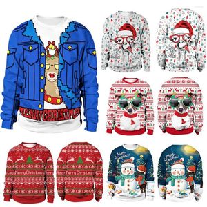 Men s Sweaters Cute Reindeer Animal Cartoon Merry Christmas Unisex Ugly Sweater Casual D Style Dress Holiday Party Funny Jumpers Top