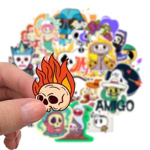 50st Cartoon Cute Skull Stickers Skate Accessories Vinyl Waterproof Graffiti Sticker för skateboard bärbar datorbagagbildekaler Party Decor