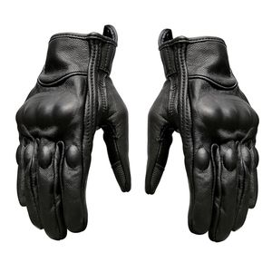 Five Fingers Gloves Genuine Goatskin Leather Motorcycle Gloves Motorbike Protective Gears Touch Screen Man Gift Cycling Glove Racing Guantes 220921