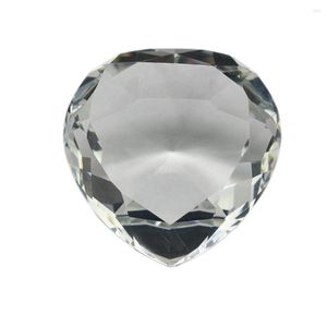 Favor Favor Favor Claro Crystal Heart Paperweight Facetado Cut Glass Stone Diamond Jewelry Gifts Para convidados