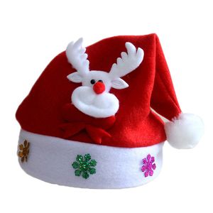 Decorações de Natal por atacado de alta qualidade Festival crianças adultas chapéu de natal vermelho Multi tamanho decoração de Natal Ornamentos de Papai Noel