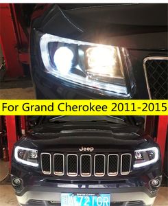 Car Styling Fari anteriori per Grand Cherokee 20 11-20 15 Fari DRL Indicatori di direzione Abbaglianti Lampada frontale Proiettore