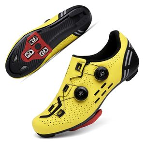 Sapatos de segurança Ciclismo de velocidade com chuteiras Boots de bicicleta de estrada carbono Men MTB Sneakers planos SPD Racing Mulheres de bicleador de auto-travamento 220921