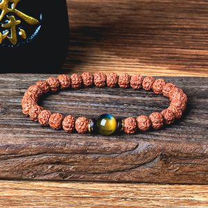 Rudraksha vajra bodhi أساور محظوظة للخرز الرجال التأمل حلم النمر العينين في الأزياء