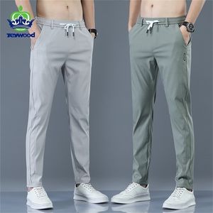 Men's Jeans Trousers Spring Summer Thin Green Solid Color Fashion Pocket Applique Full Length Casual Work Pants Pantalon 220920