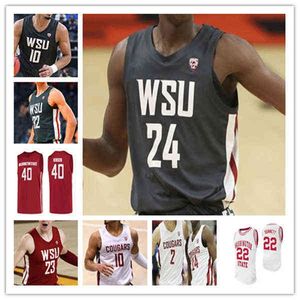 WSKT bär anpassade college basket Washington State Cougars Wsu Jerseys Noah Williams Michael Flowers Tyrell Roberts Klay Thompson Dishon Jacks