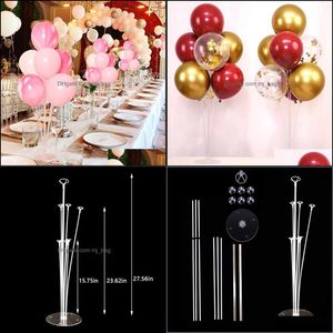 Party Decoration Birthday Wedding Banket Table Floating Column Tow Balloon Transparent konsol avtagbar droppleverans 2021 Hem GA DHM5A