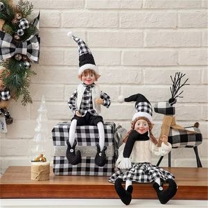 Decorações de Natal Abxmas Elfos de Natal Elfl Doll Decoration Decoração Navidad Ano Presente Árvore pendurada Ornamentos de Natal Toys de Crianças 220921