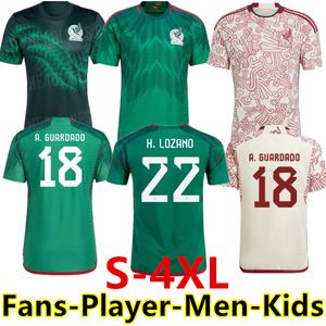 S-4XL 2022 2023メキシコサッカージャージーホームアウェイ22 23 Chicharito Lozano Dos Santos Shird Kids Kit and Men Setsionsユニフォームファン